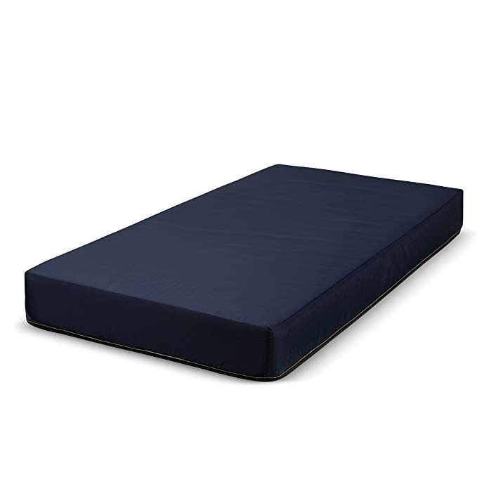 Fortnight Bedding 6 Inch Foam Mattress with Blue Nylon Cover Made in USA (30x74x6)