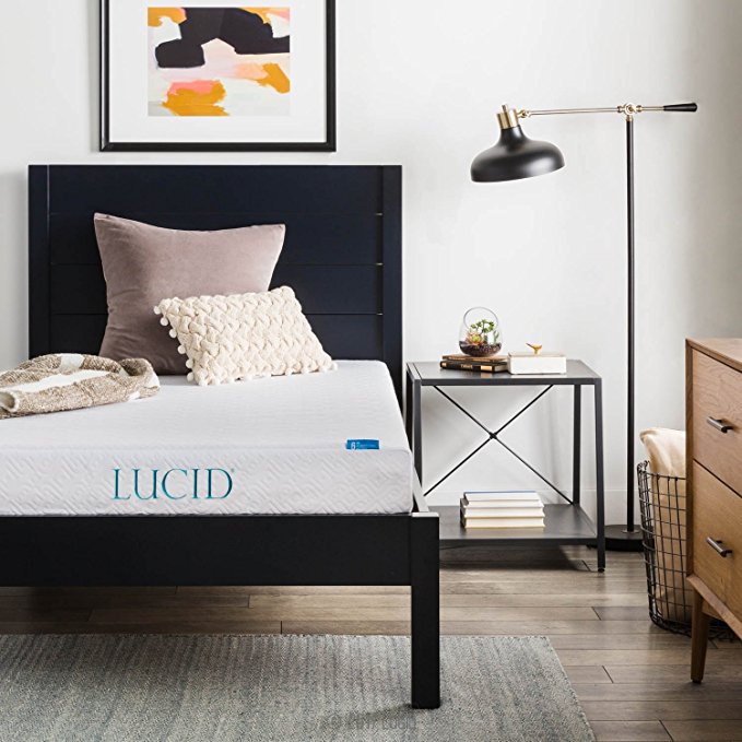 LUCID 6 Inch Gel Infused Memory Foam Mattress - Firm Feel - Perfect for Children - CertiPUR-US Certified - 10 Year warranty - Twin XL