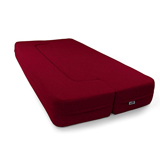 CouchBed Memory Foam Mattress Sleep Sofa Twin (Red)