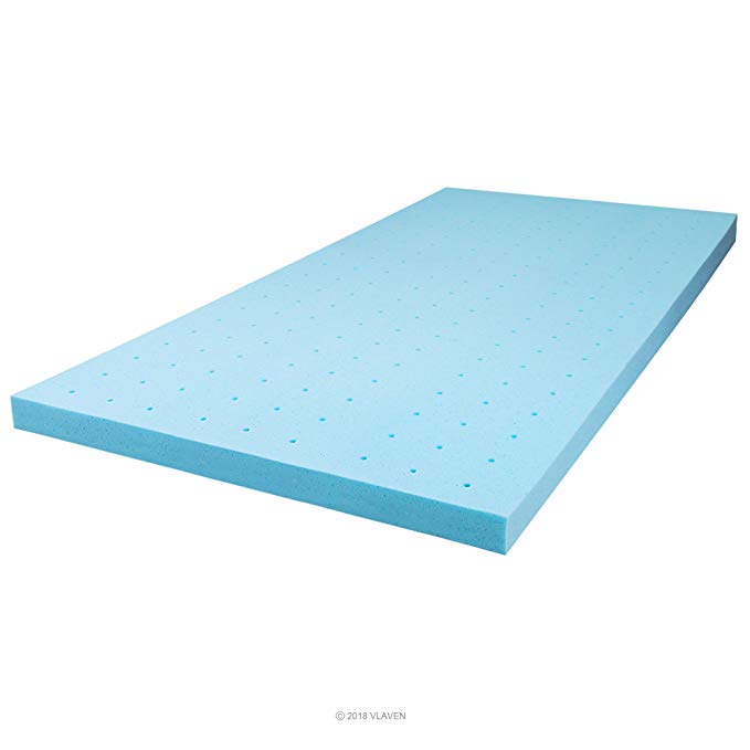 Visco-Foam Ergonomic Sleep Queen Gel Foam Mattress Topper Pad, 4