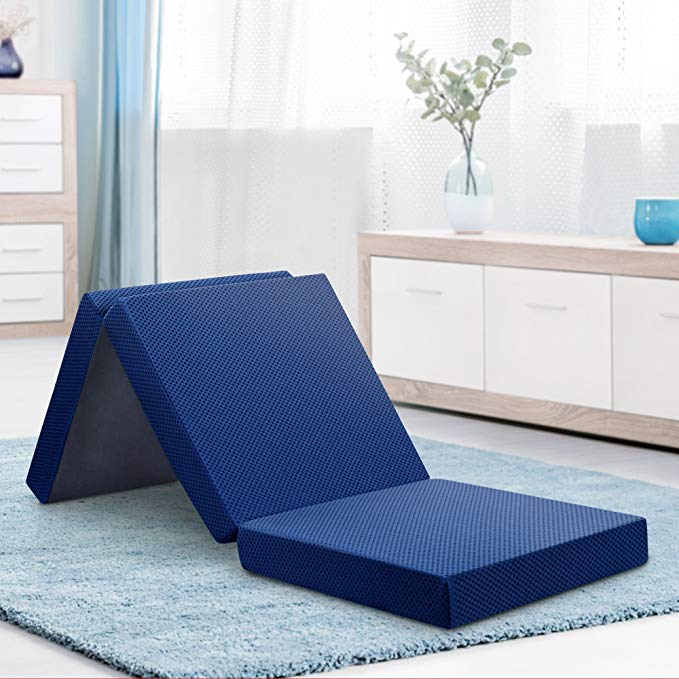 Olee Sleep S04TM02MOLVC Folding Bed Mattress, Standard, Blue