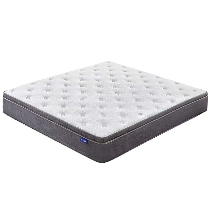 Sweetnight 10 Inch Full Size Mattress in a Box - Sleep Cooler with Euro Pillow Top Gel Memory Foam, Individually Pocket Spring Hybrid Mattresses for Motion Isolation,CertiPUR-US Certified,Full Size