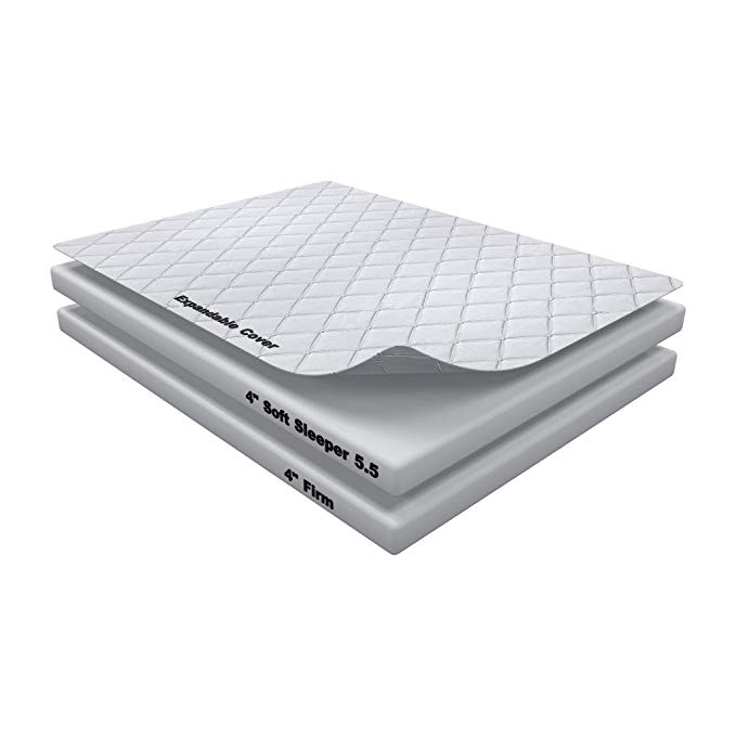 8 Inch Soft Sleeper 5.5 Queen Mattress Bed Plus Shredded Memory Foam Pillow With 4 Inches Visco Elastic Memory Foam Assembly Required