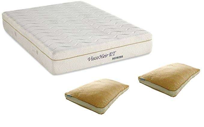 Memory Foam Plush Mattress - The Bed Boss Visco Heir Euro Top with Bamboo-Infused Memory Foam