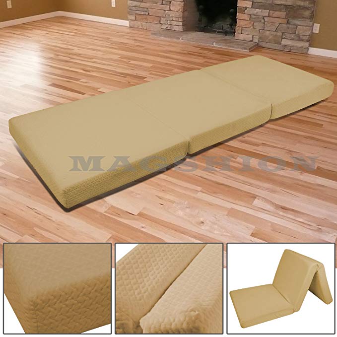 Magshion Memory Foam Mattresses Folding Bed (Single 27'', Coffee)