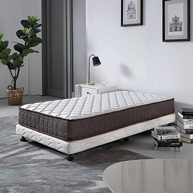 Le Confort 8 Inches Bed Mattress with Comfortable Invisible Foam Layer Top California Bedroom Furniture Fire Resistant Design Standard Compress Roll Pocket Spring Hybrid Foam Mattress Twin Size