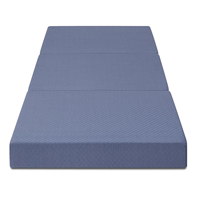 Olee Sleep OLR04TM01S Topper Tri-Folding Memory Foam, 4 Inch, Grey