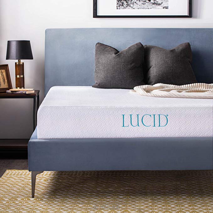 LUCID 10 Inch Gel Memory Foam Mattress - Dual-Layered - CertiPUR-US Certified - 10-Year U.S. Warranty - Twin